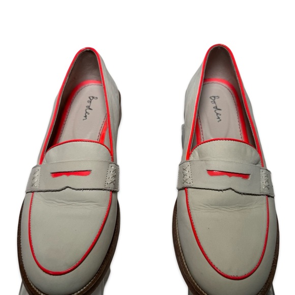 Boden Beige and Neon Pink/Coral Trim Loafers - Picture 3 of 6